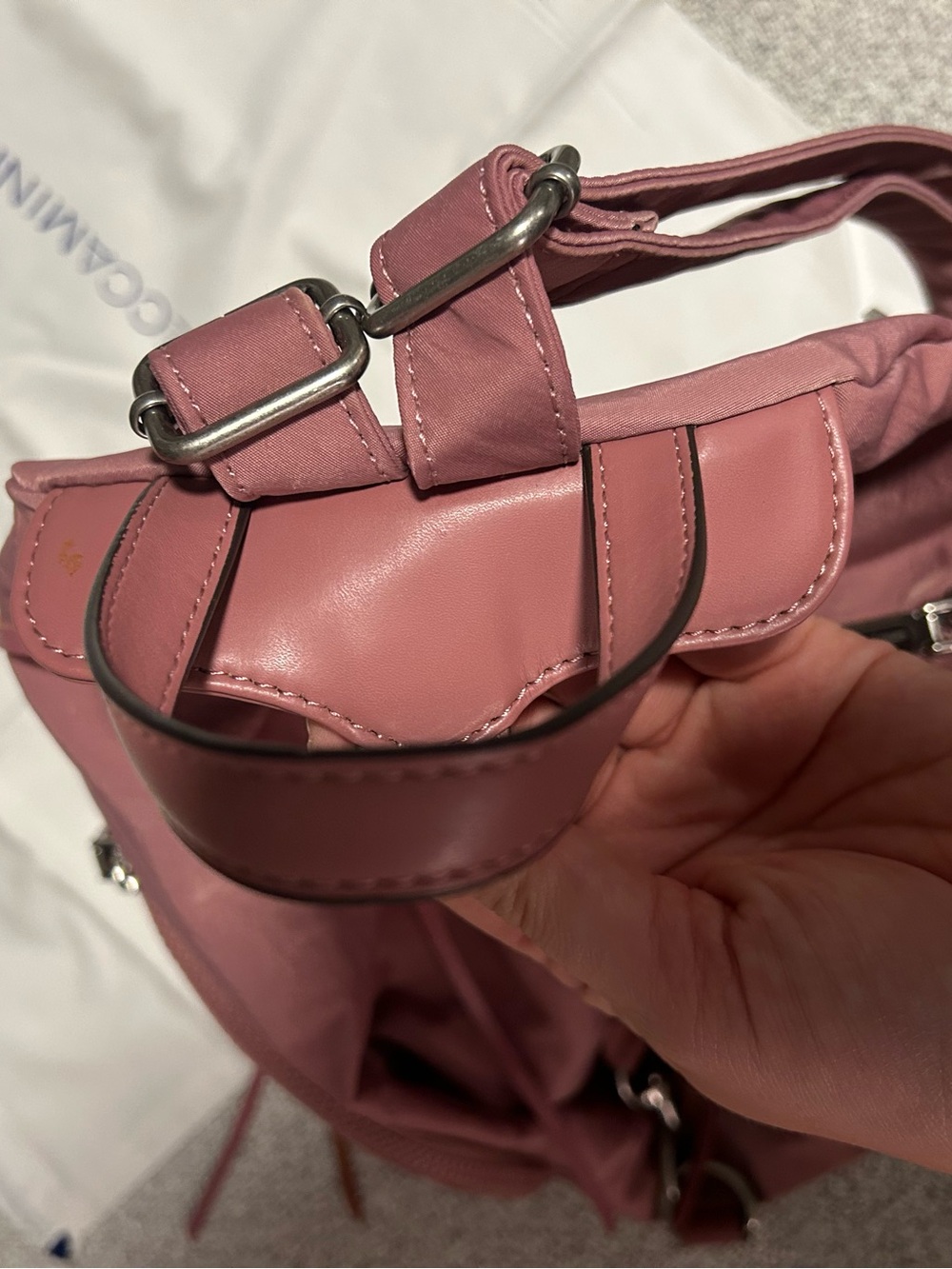 Rebecca Minkoff Julian Backpack in Pink Dusty Rose Purse Nylon - Picture 13 of 13
